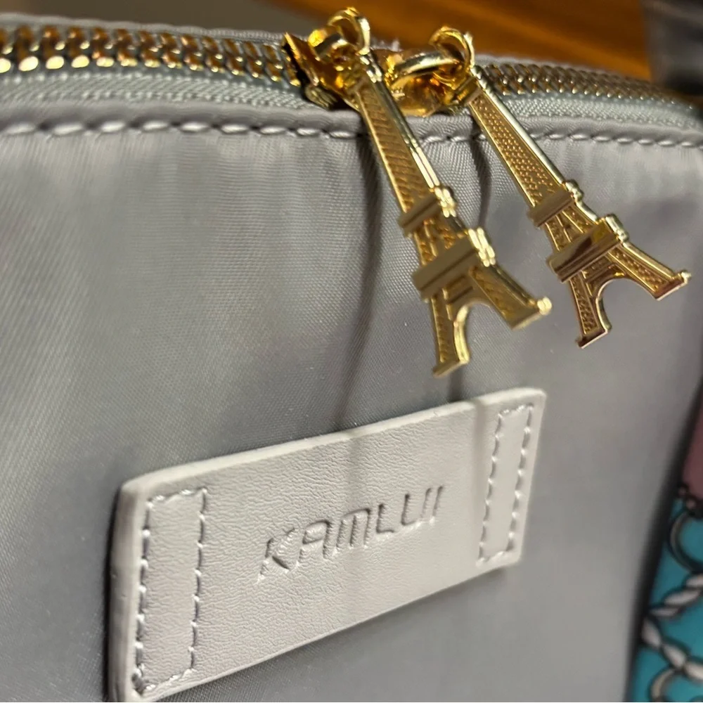 NEW Kamlui Laptop Bag Gray Briefcase with Scarf Accent Water Resistant Bag